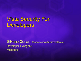 Vista Security For Developers