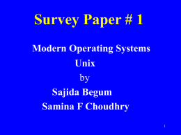 Survey Paper # 1