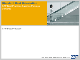 Standard Cost Calculation