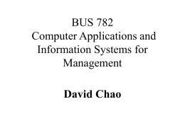 BICS263 Introduction to Computer Information Systems