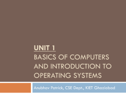 Operating System - Computer Systems And Programming In C (RCS