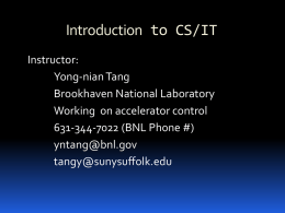 Slide 1: Introduction to the class and hardware/software