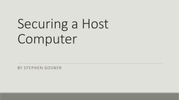 Securing a Host Computer