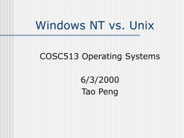 Windows NT vs. Unix