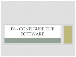 P6 - Configure the softwarex