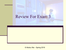 Review For Exam 3