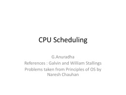 CPU Scheduling - anuradhasrinivas