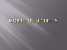 Mobile OS Security model comparision