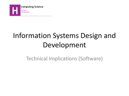 Topic 8 - Technical Implications (Software)