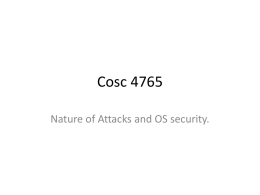 Attacks and OS security
