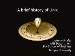 A Brief History of Unix - Temple Fox MIS