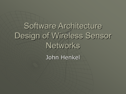 Software Architecture Design of Wireless Sensor Networks