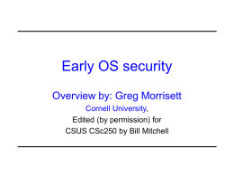 Morrisett Early OS Security Power Point