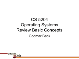 CS 5204 Operating Systems Fall 2005