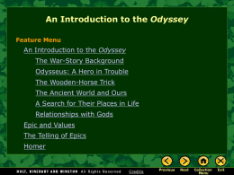 The Odyssey Intro. Notes