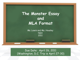 Monster Essay and MLA Format