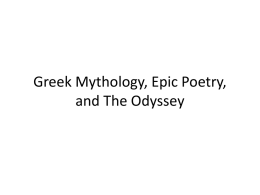 Greek Mythology, Epic Poetry, And The Odyssey