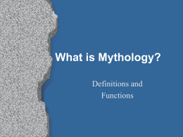 Defining Mythology - Mona Shores Online Learning Center