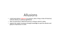 Intro to Allusions and Example Presentation