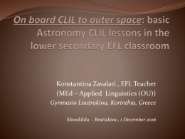 On board CLIL to outer space: basic Astronomy CLIL