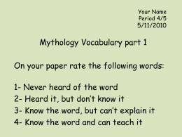 mythology vocab- pt1x