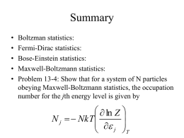 13.7 The Connection between Classical and Statistical