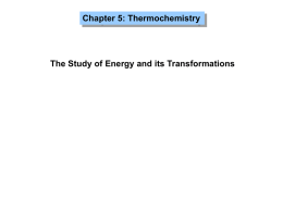Chapter 5: Thermochemistry