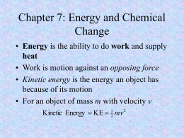 Chapter 7: Energy and Chemical Change