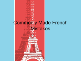 Commonly Made French Mistakes