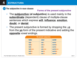 Forms of the present subjunctive