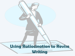 Using Ratiocination to Revise Writing