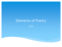 Elements of Poetry - Plain Local Schools