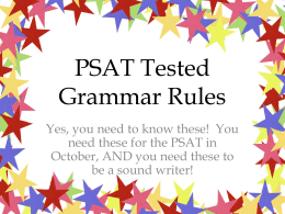 PSAT Tested Grammar Rules