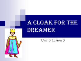 A Cloak for the Dreamer. - Open Court Resources.com