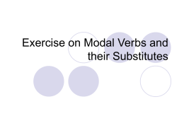 Exercise on Modal Verbs and their Substitutes