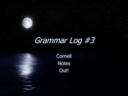 Grammar Log #3