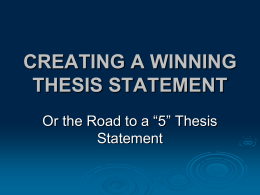creating a winning thesis statement