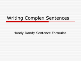 Writing_Complex_Sentences - Whittier Union High School District