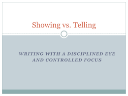 Showing vs Telling Writing Amlit 2014