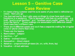 lesson 5 grammar lecture: genitive case