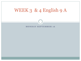 WEEK 3 English 9 A