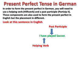 Forming the Present Perfect Tense