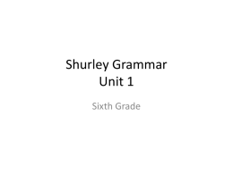 Shurley Grammar Unit 1