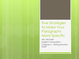 Five Strategies to Make Your Paragraphs More Specific