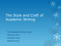 The Style and Craft of Academic Writing-