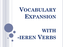 Vocabulary Expansion with -ieren Verbs