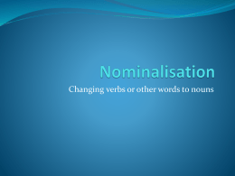 Nominalisation