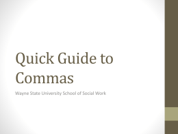 Commas - School of Social Work