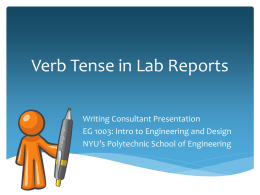 Verb Tense in Lab Reports