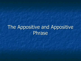 The Appositive